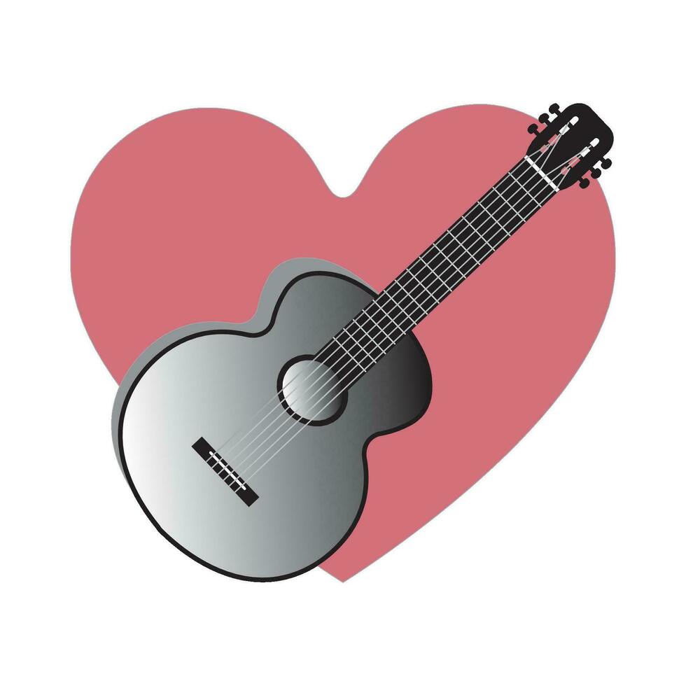 gitaar icoon logo vector ontwerp sjabloon