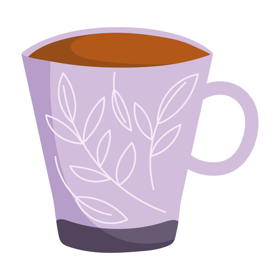 koffiekopje met blad vector