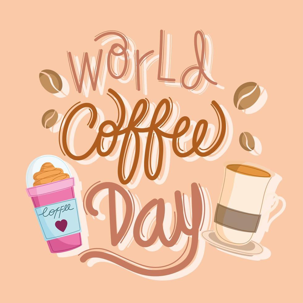 wereld koffie dag banner vector