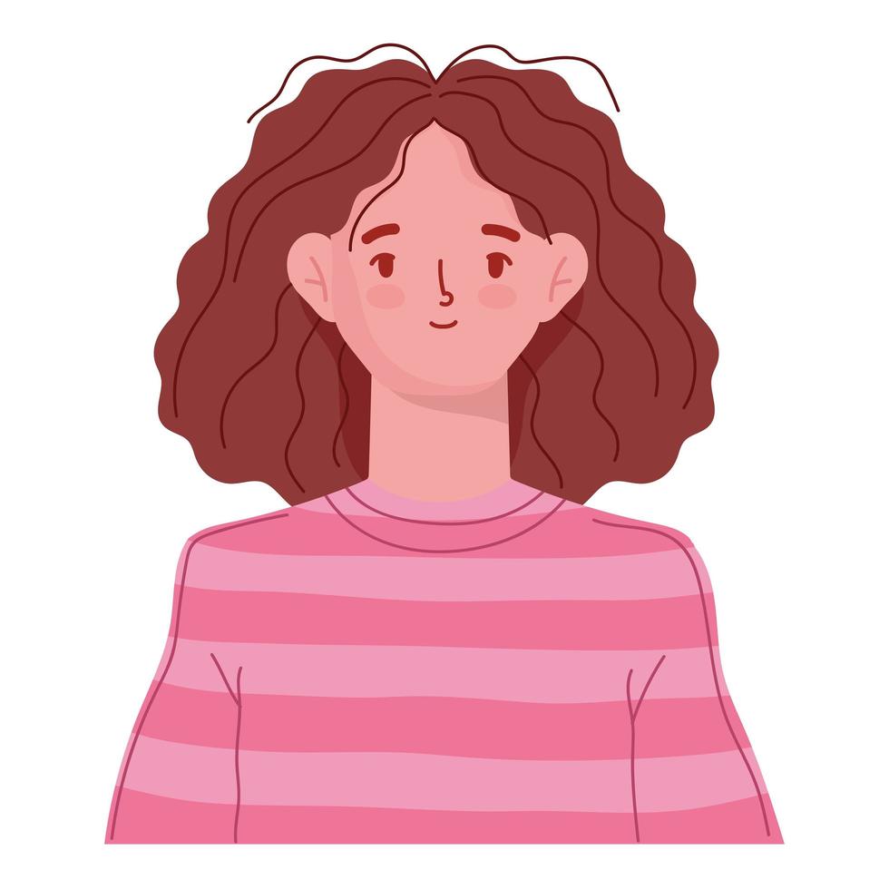 brunette jonge vrouw vector