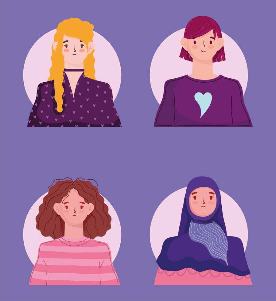 diverse jonge vrouwen vector