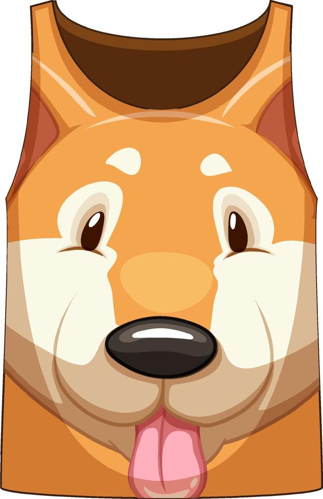 tanktop met gezicht van shiba-hondpatroon vector