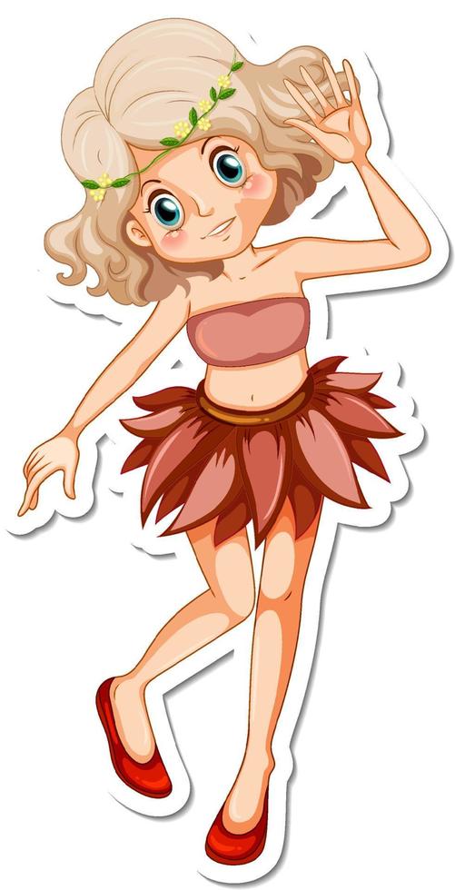 schattige fee stripfiguur sticker vector