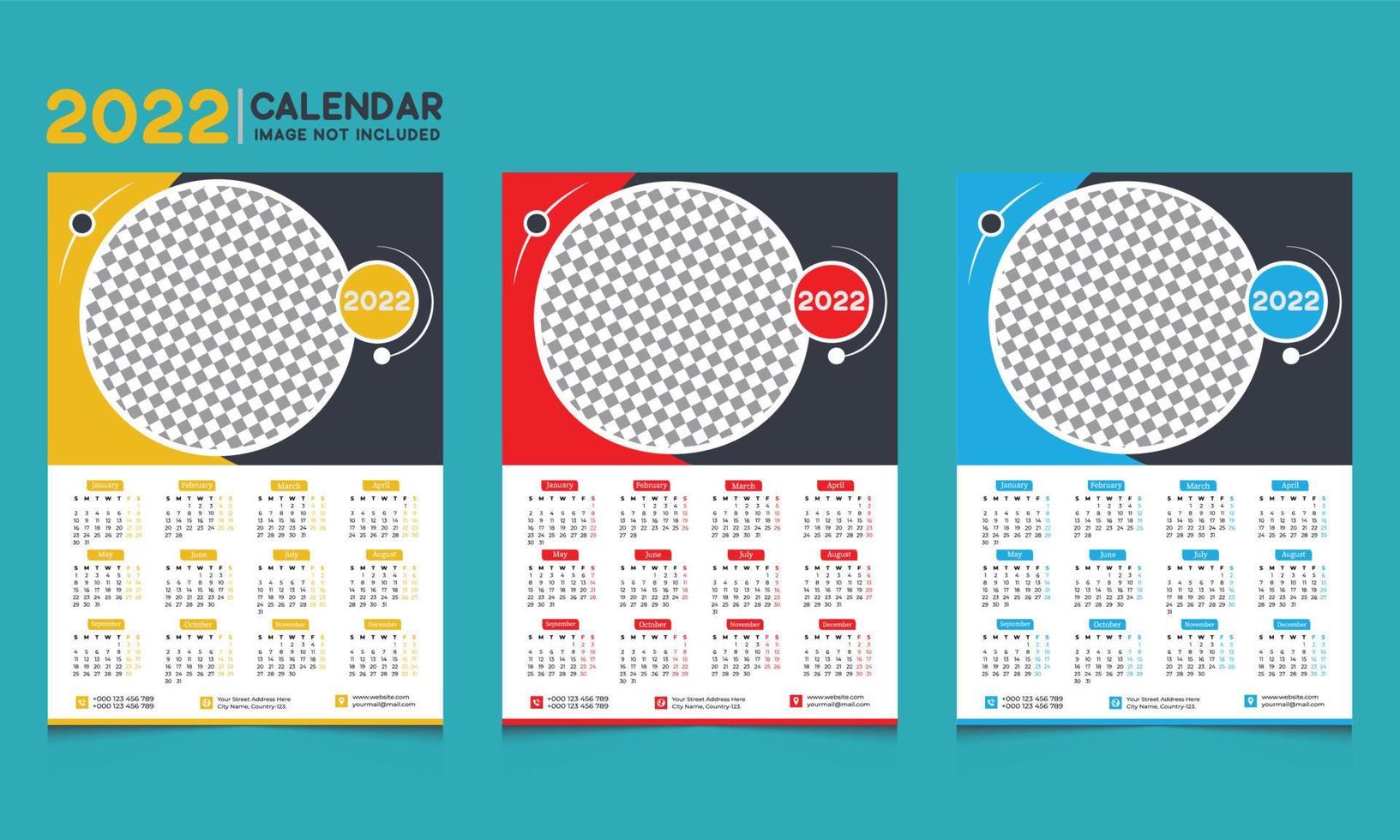 kalender 2022 vector ontwerpsjabloon. gelukkig nieuwjaar 2022