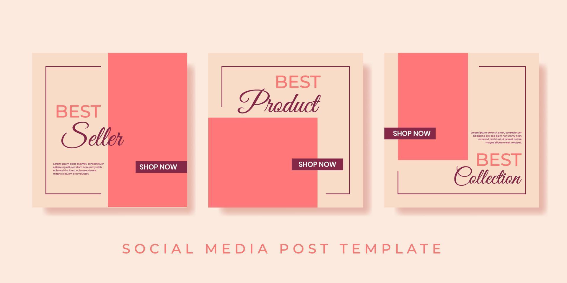 mode verkoop social media post. trendy minimalistische banner met moderne vorm en kleur. vector illustratie