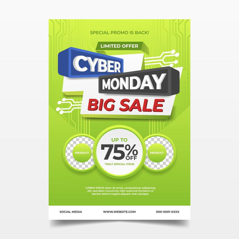 cyber maandag verkoop advertentie poster vector