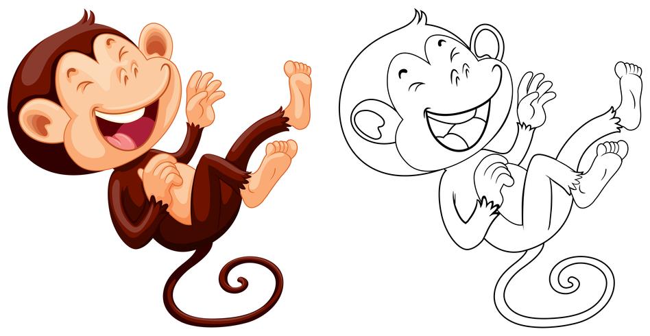 Dierlijke schets voor aap lachen vector