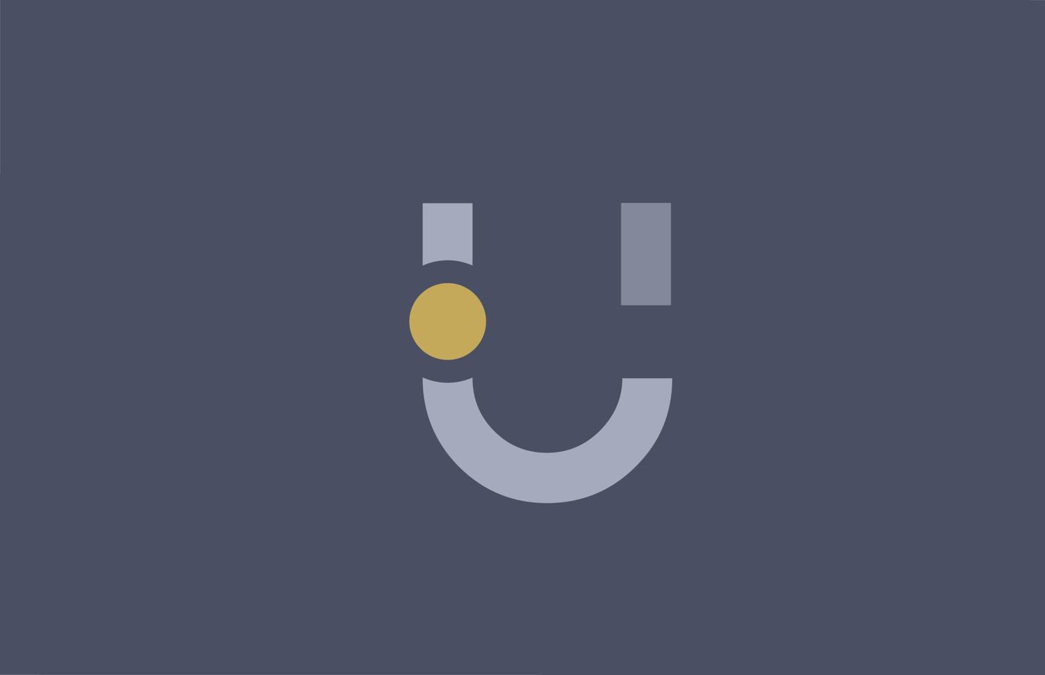 u letter logo geel blauw alfabet pictogram ontwerp voor bedrijf en onderneming vector