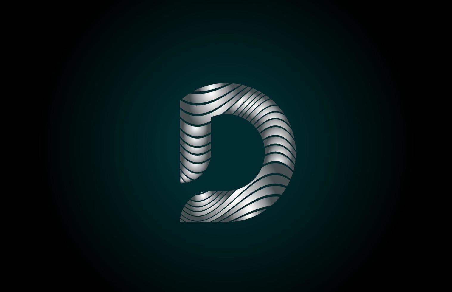 d zilver grijs alfabet letterpictogram logo voor bedrijf. metallic lijnontwerp voor huisstijl vector