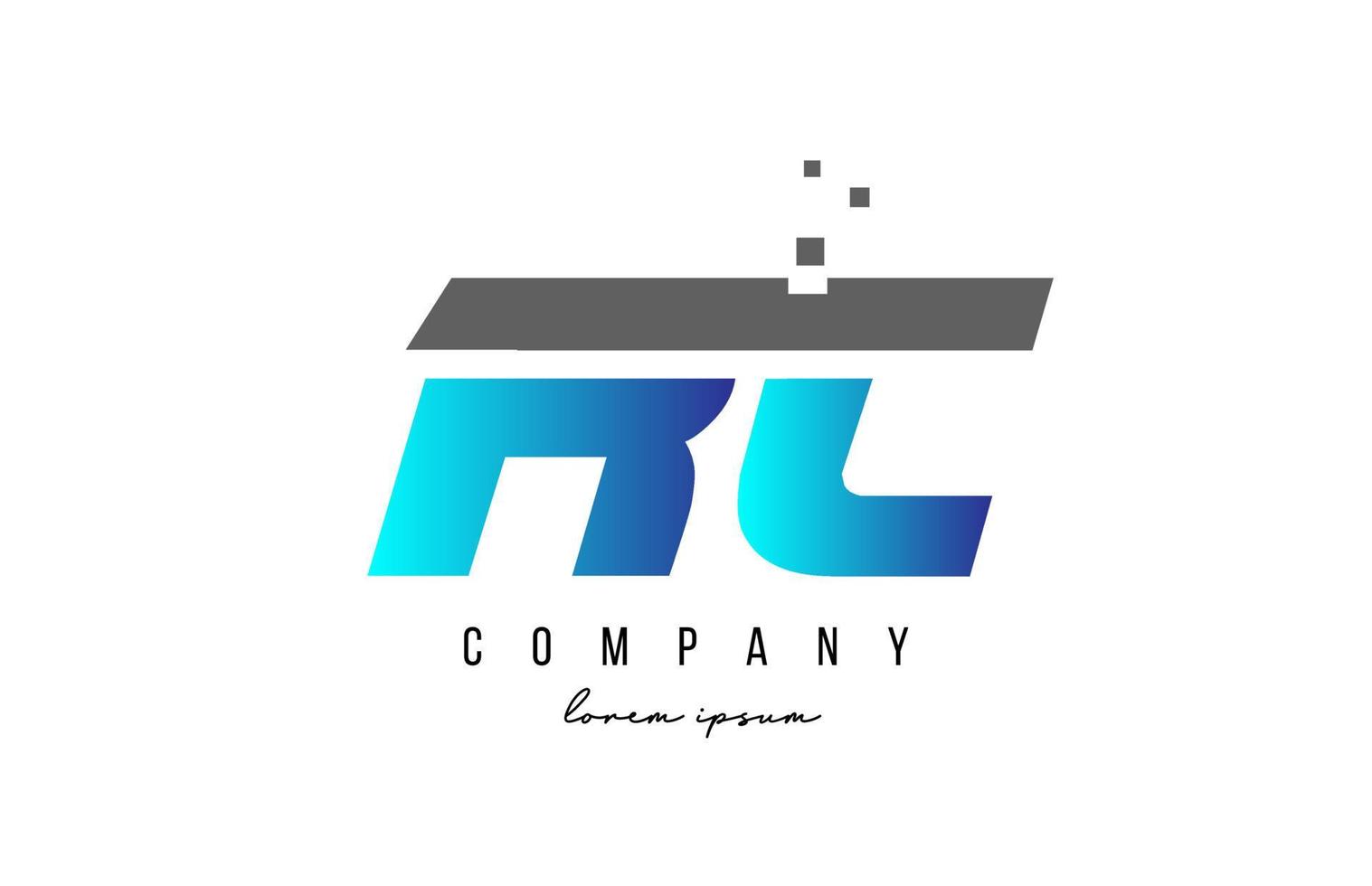 rc rc alfabet letter logo combinatie in blauwe en grijze kleur. creatief pictogramontwerp voor bedrijf en bedrijf vector