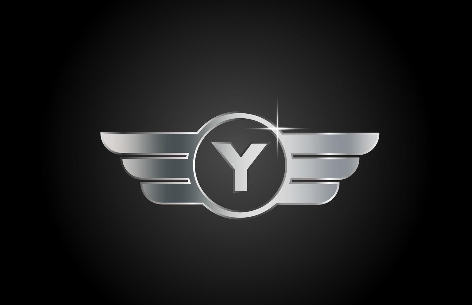 Y alfabet letterpictogram logo voor bedrijf en bedrijf met vleugels ontwerp vector