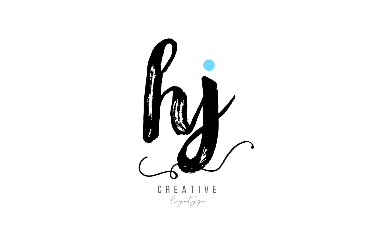 hj hj vintage letter alfabet combinatie logo pictogram handgeschreven ontwerp voor bedrijfsactiviteiten vector