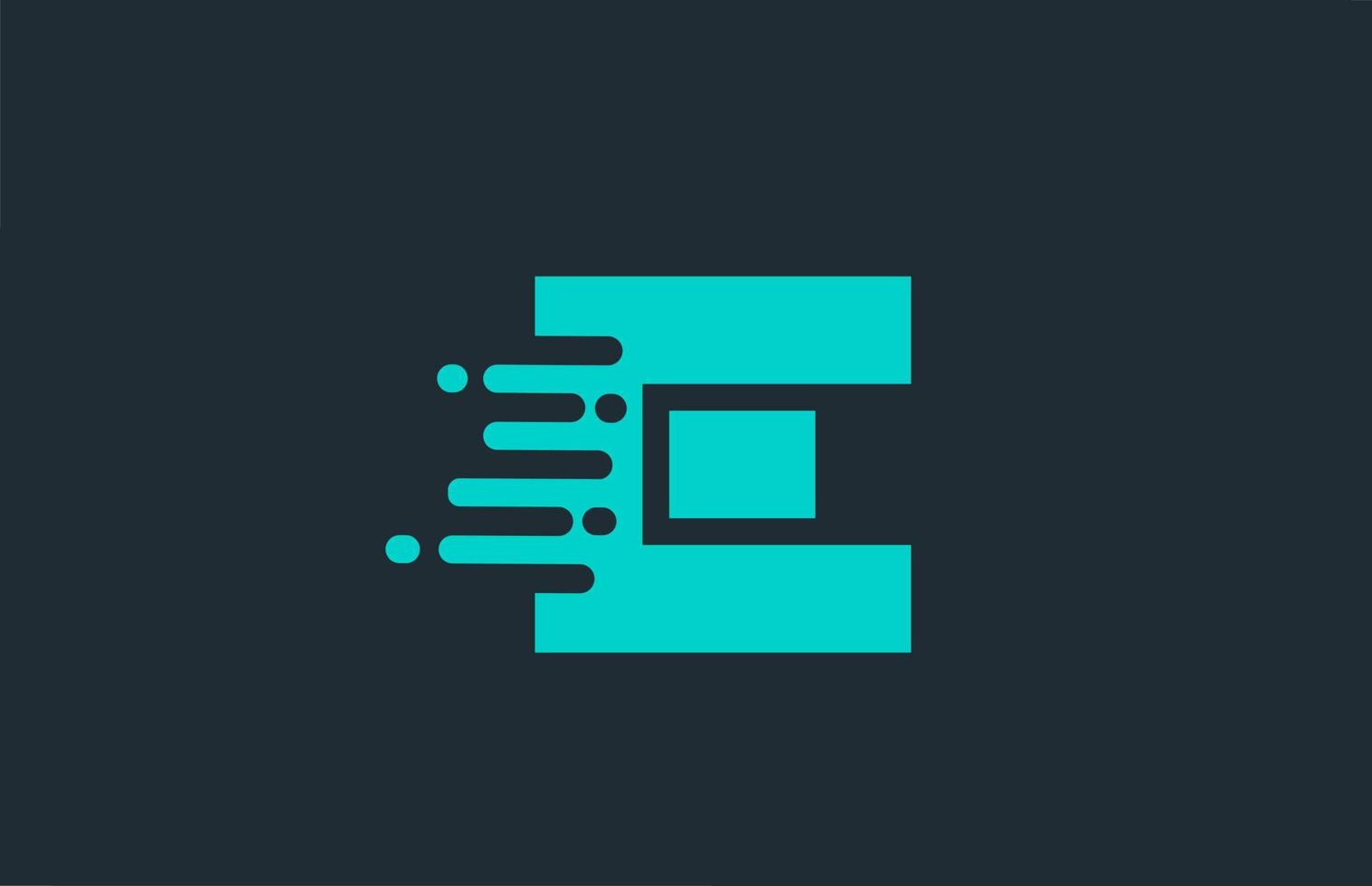 e blauw alfabet letterpictogram logo met lijnontwerp voor bedrijf en bedrijf vector
