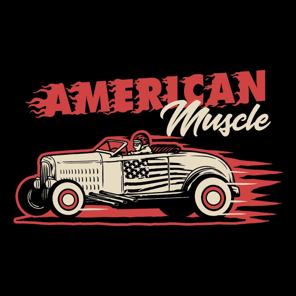 Amerikaanse spier hotrod illustratie vector