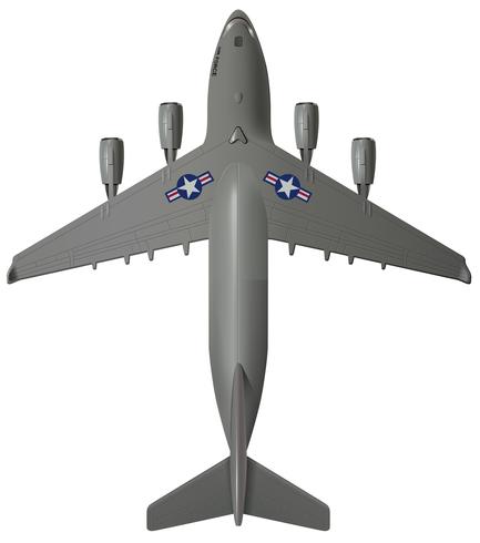 Luchtmening van grijs vliegtuig vector