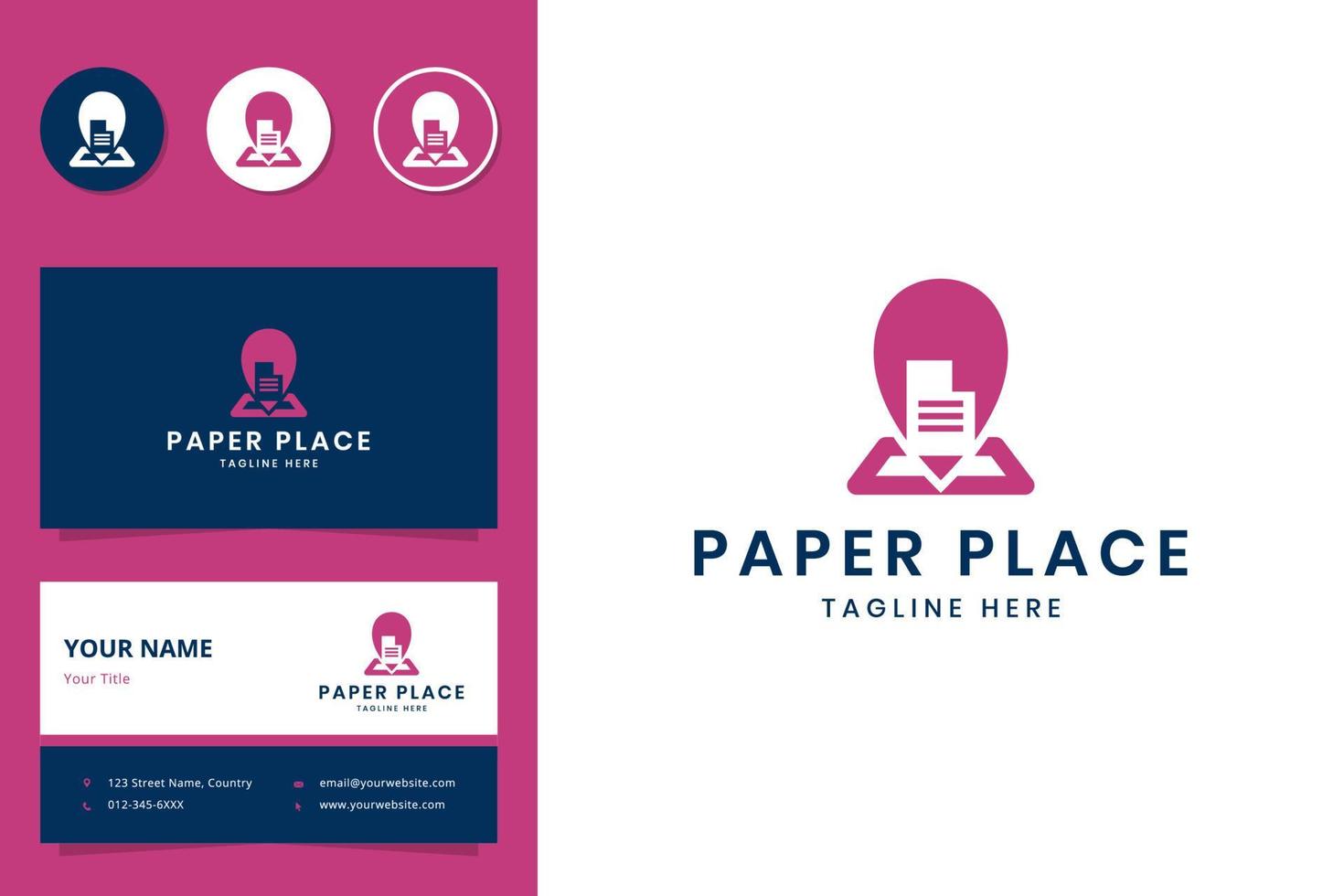 papier plaats negatieve ruimte logo ontwerp vector