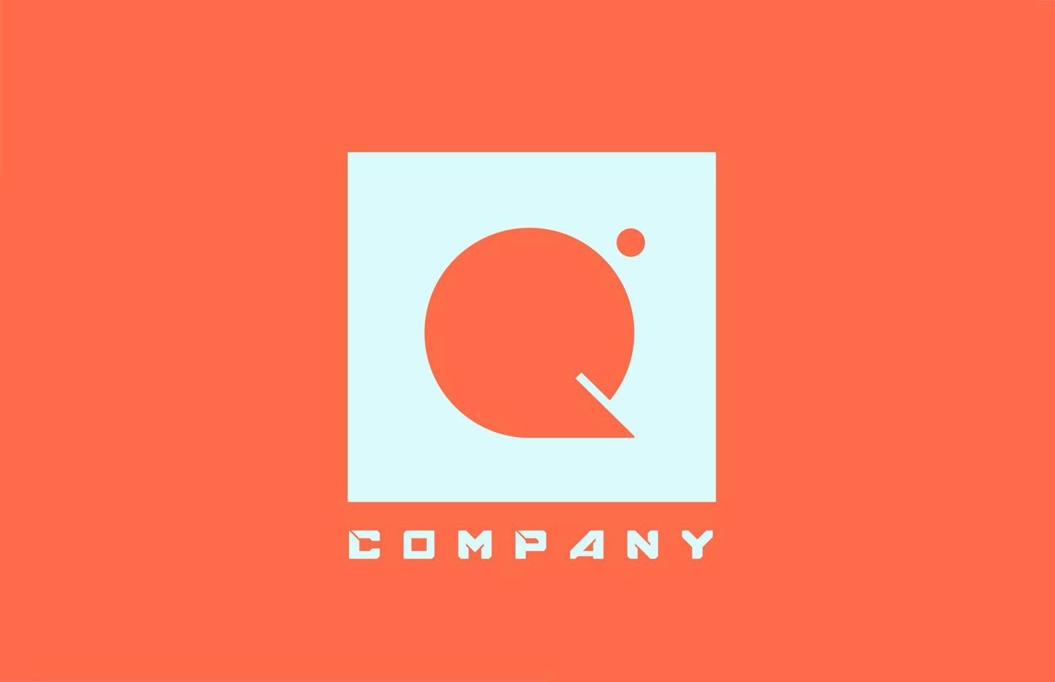 wit oranje q alfabet letter logo icoon voor zaken en bedrijf met stip design vector