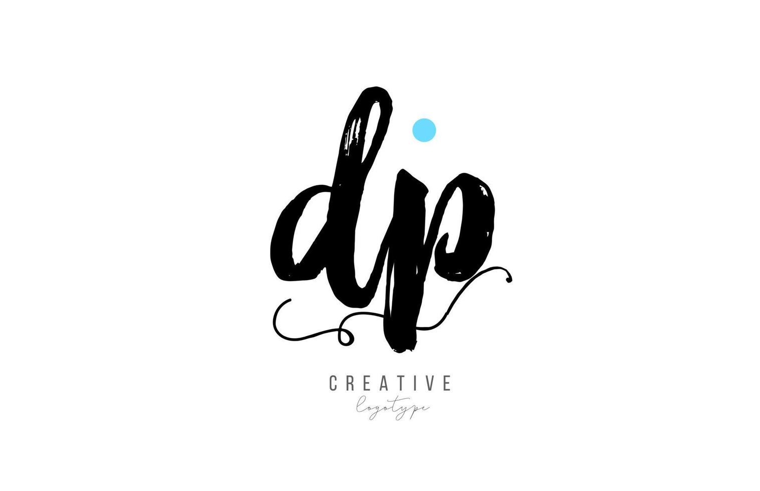 dp dp vintage letter alfabet combinatie logo pictogram handgeschreven ontwerp voor bedrijfsactiviteiten vector