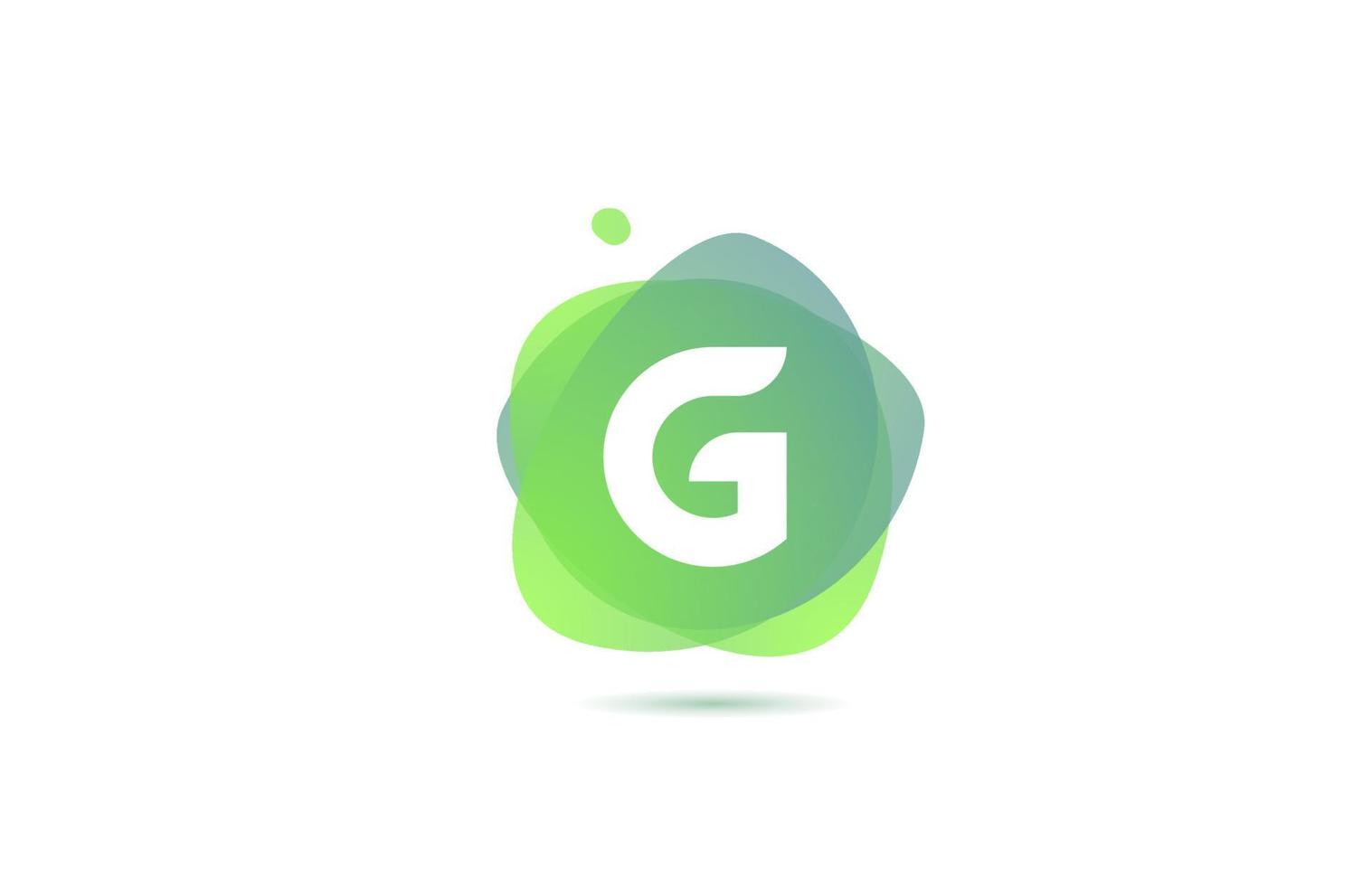 g alfabet letter logo voor bedrijf en bedrijf met verloop ontwerp. pastelkleursjabloon voor huisstijl in groen en wit vector