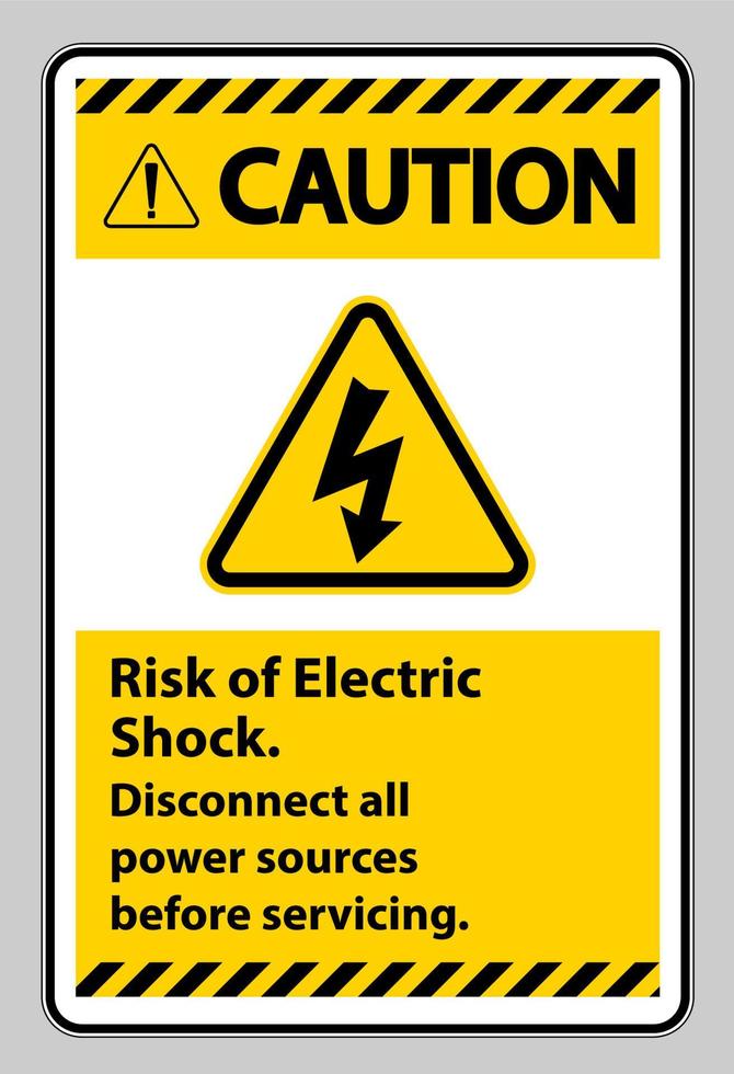 voorzichtigheid risico van elektrische schok symbool teken isoleren op witte achtergrond vector