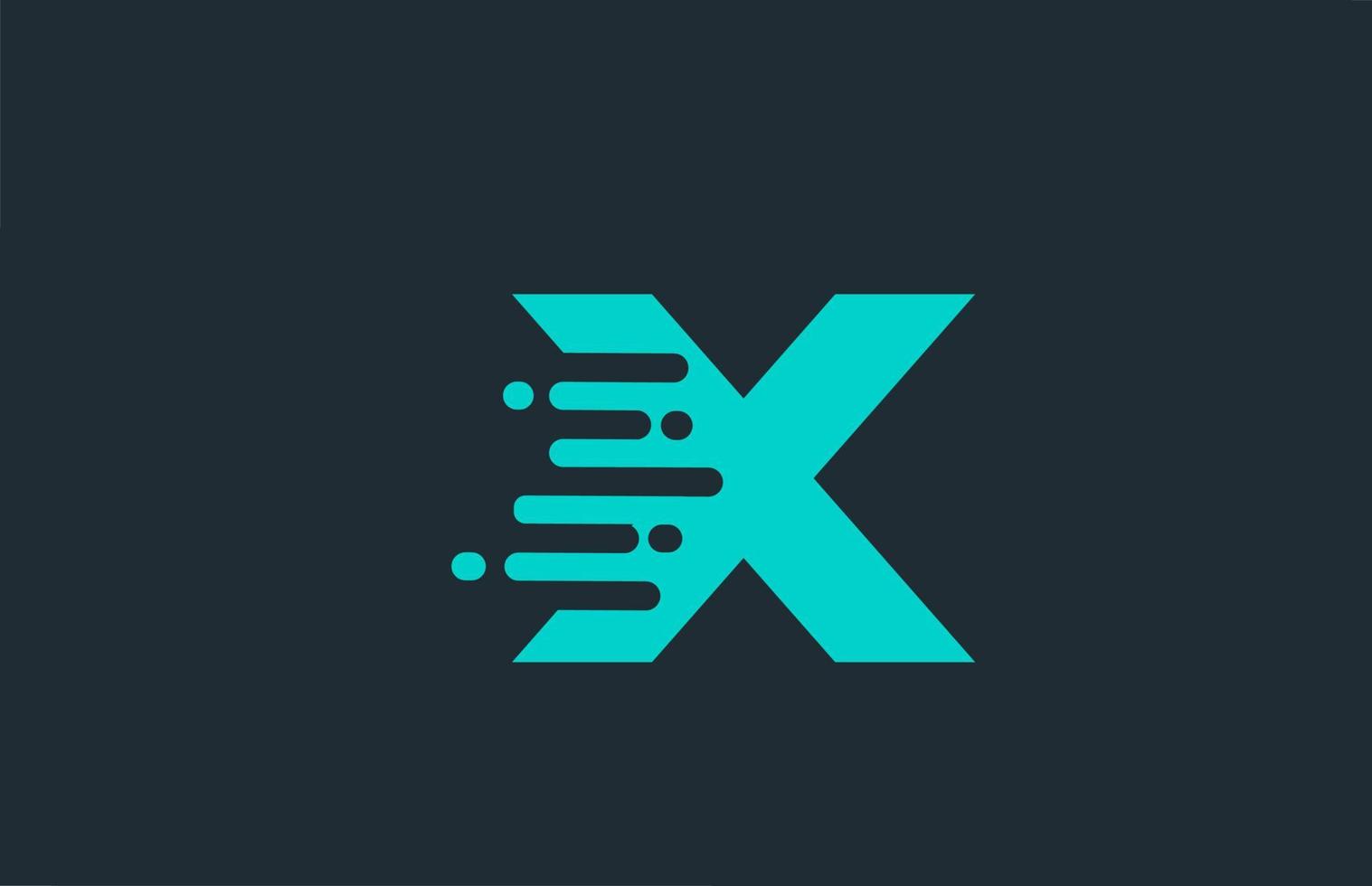 x blauw alfabet letterpictogram logo met lijnontwerp voor bedrijf en bedrijf vector