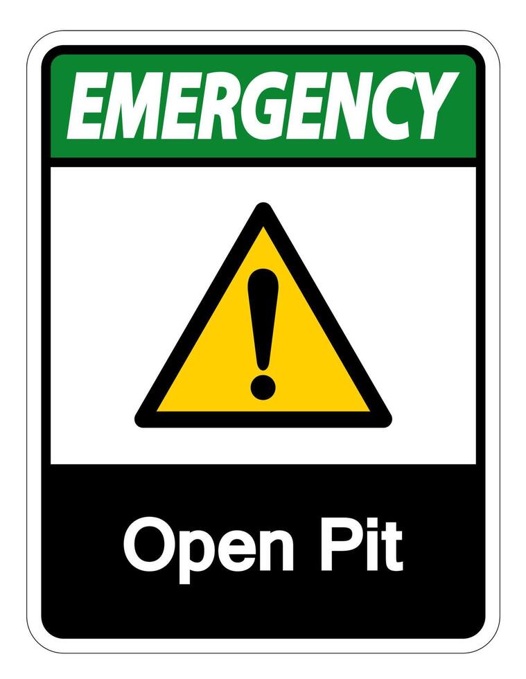 nood open pit symbool teken op witte achtergrond vector