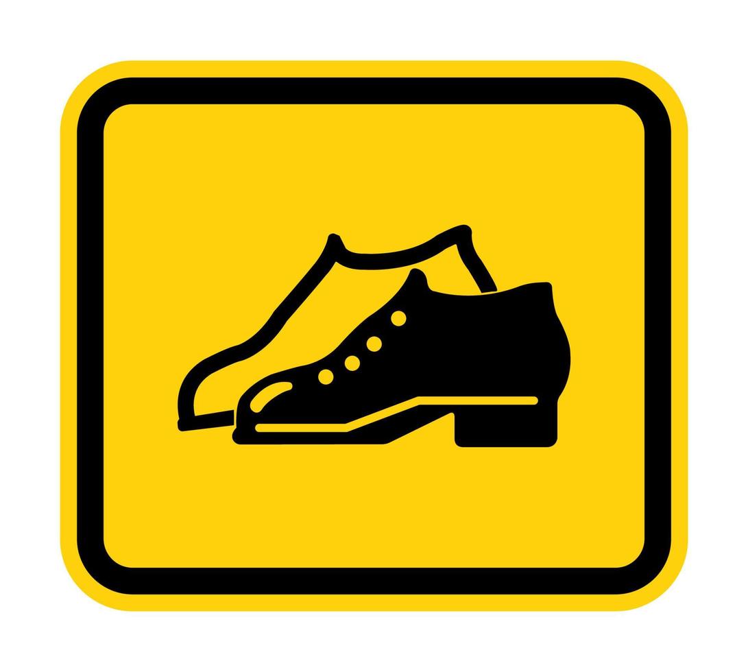 symbool ingesloten schoenen zijn vereist in het productiegebied teken isoleren op witte achtergrond, vector illustratie eps.10