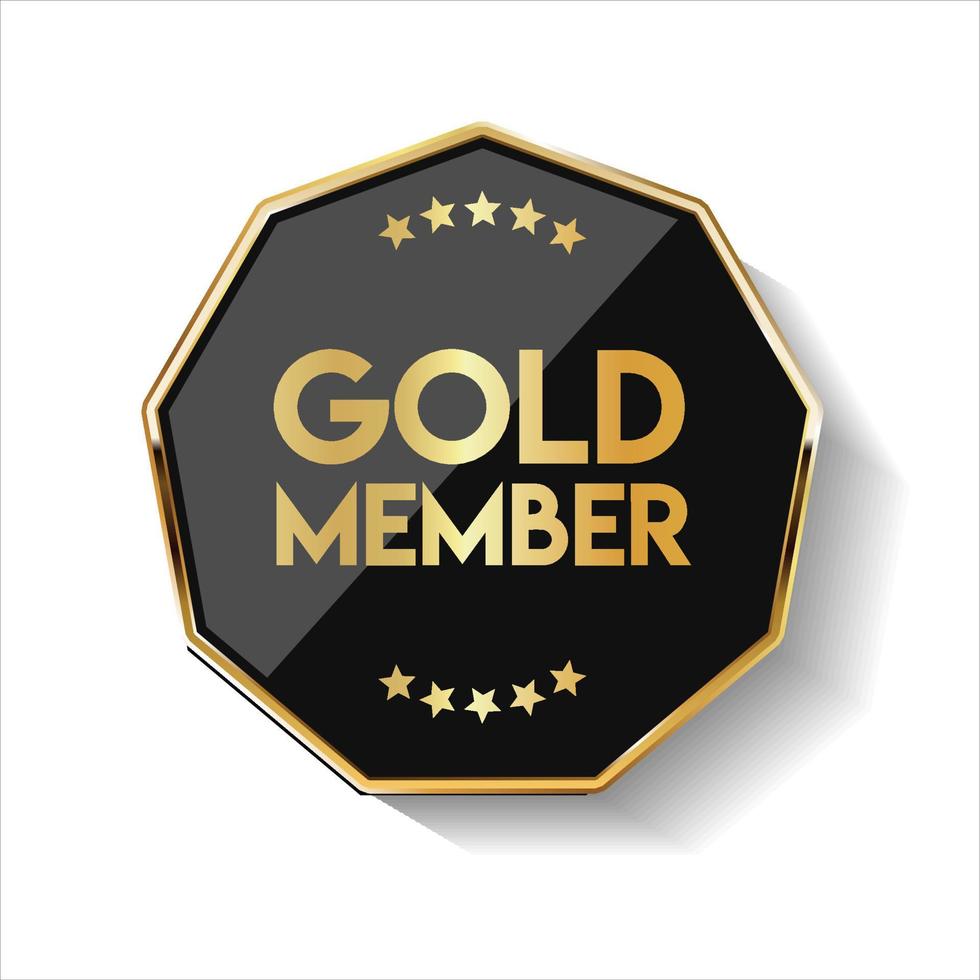 gouden badge vip gouden lid retro design vector