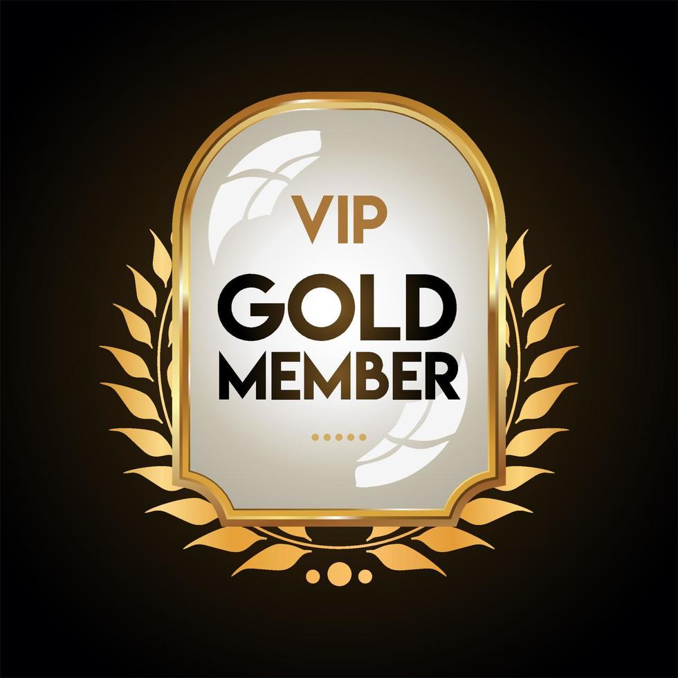 gouden badge vip gouden lid retro design vector