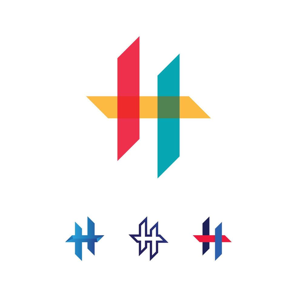 h lettertype en letter ontwerp logo alfabet vector teken identiteit
