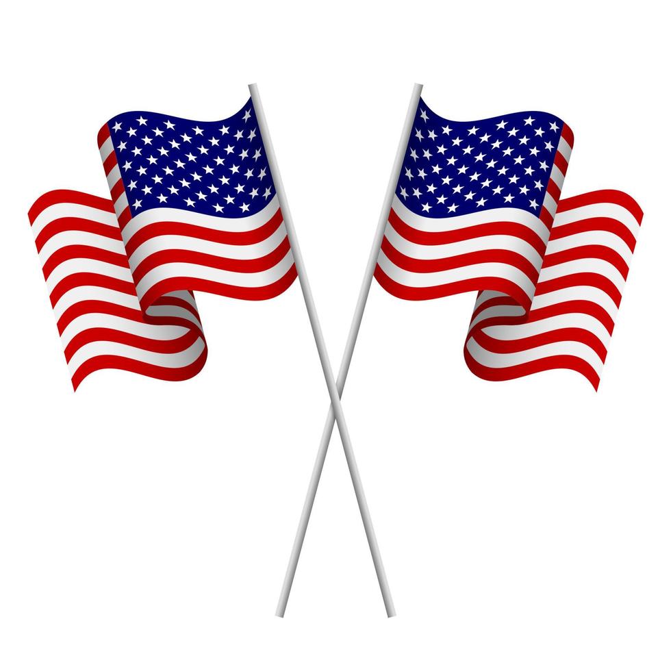 twee 3d Amerikaanse vlaggen vector