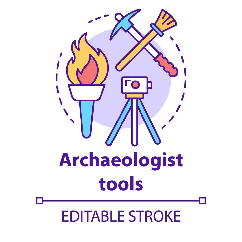 archeoloog tools concept icoon vector