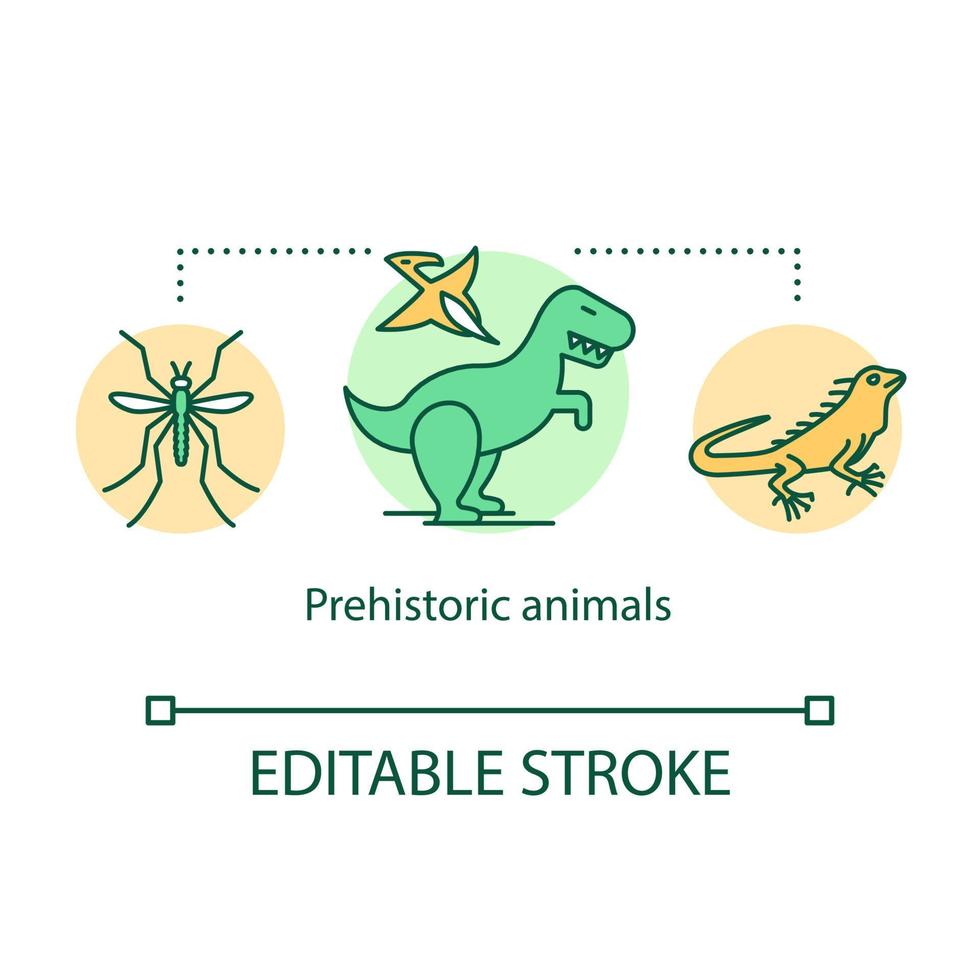 prehistorische dieren concept icoon vector