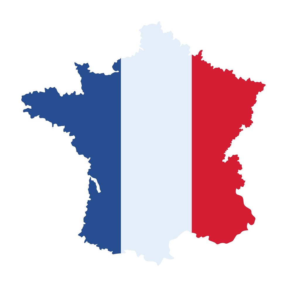vlag van frankrijk op kaart vector