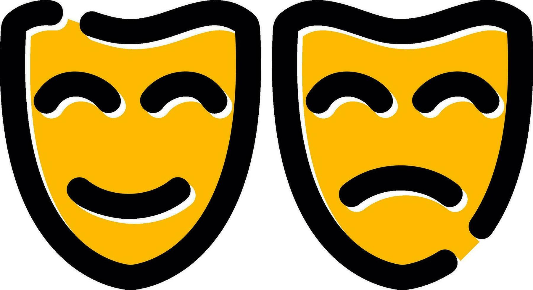 theater maskers creatief icoon ontwerp vector