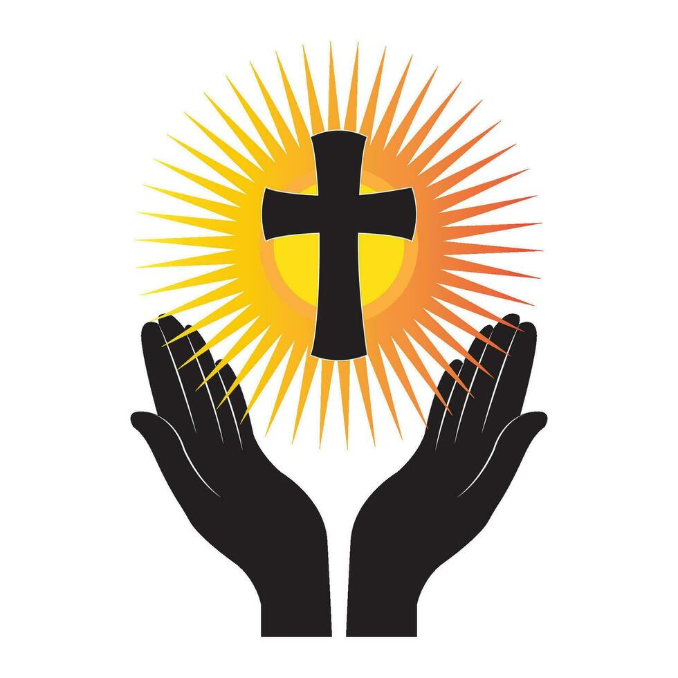 christen kruis icoon logo vector ontwerp sjabloon