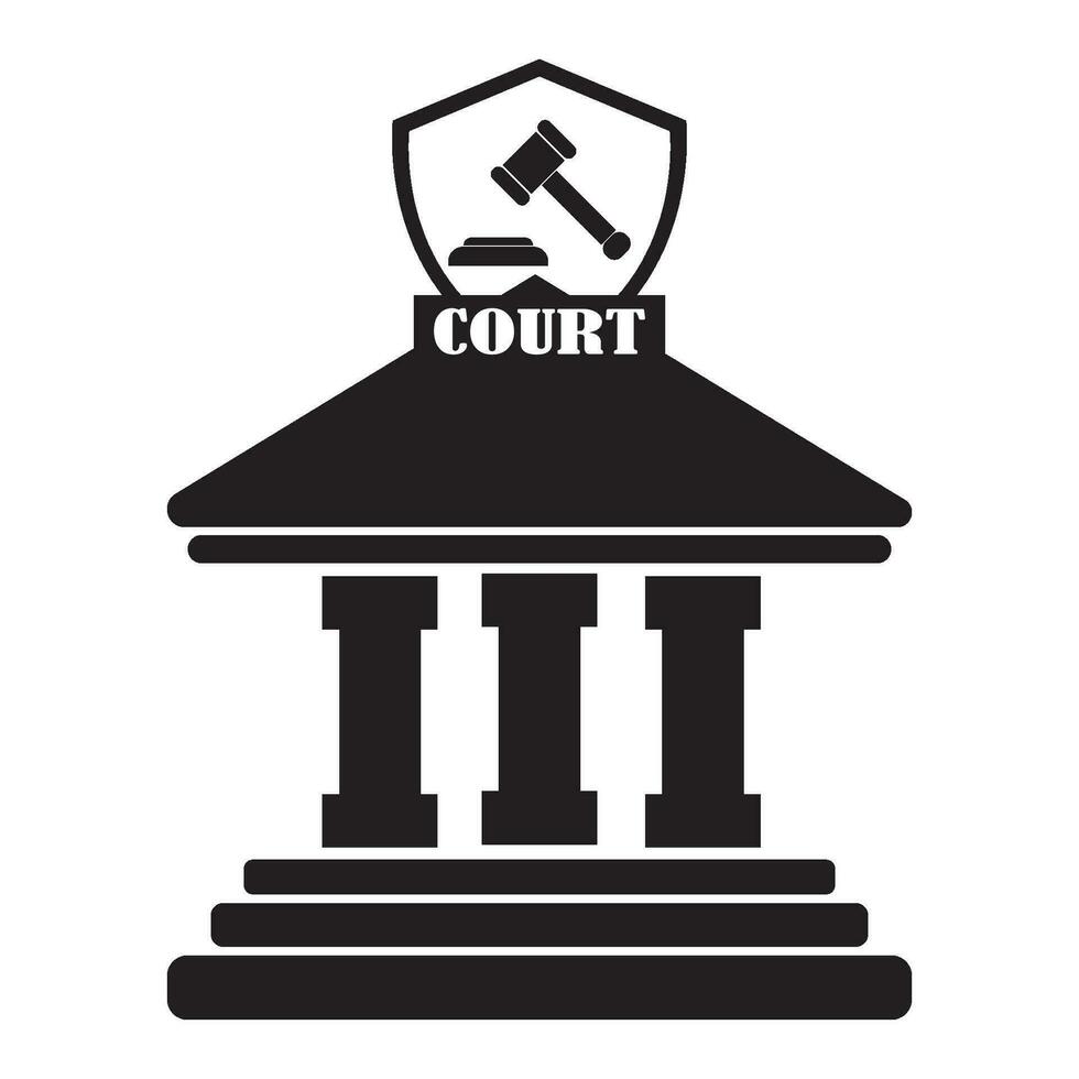 rechtbank icoon logo vector ontwerp sjabloon