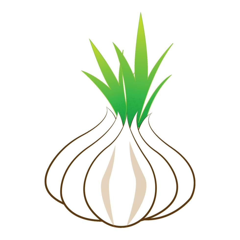 knoflook icoon logo vector ontwerp sjabloon