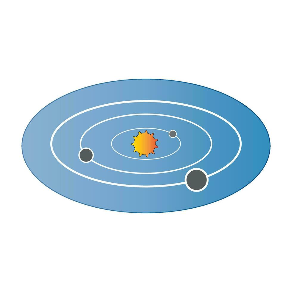 zonne- systeem icoon logo vector ontwerp sjabloon
