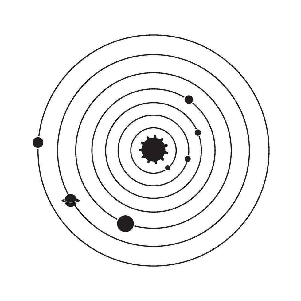 zonne- systeem icoon logo vector ontwerp sjabloon