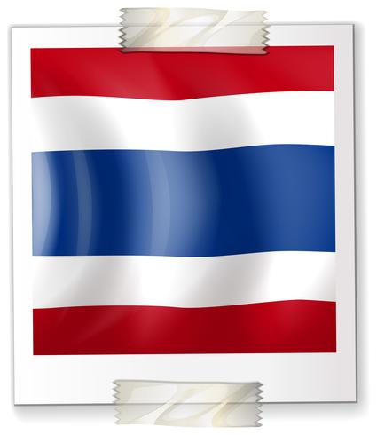 Vlag van Thailand op vierkant papier vector