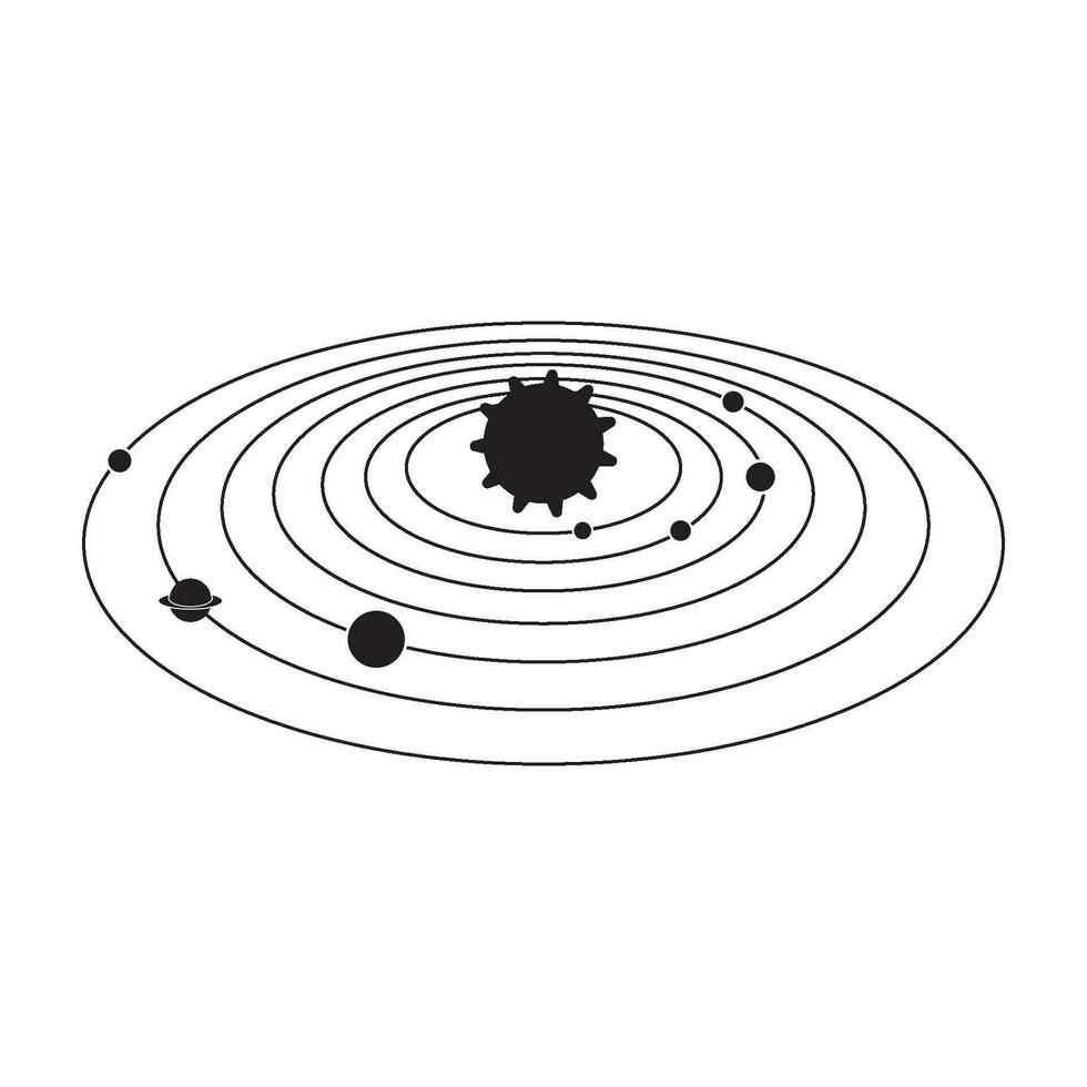 zonne- systeem icoon logo vector ontwerp sjabloon