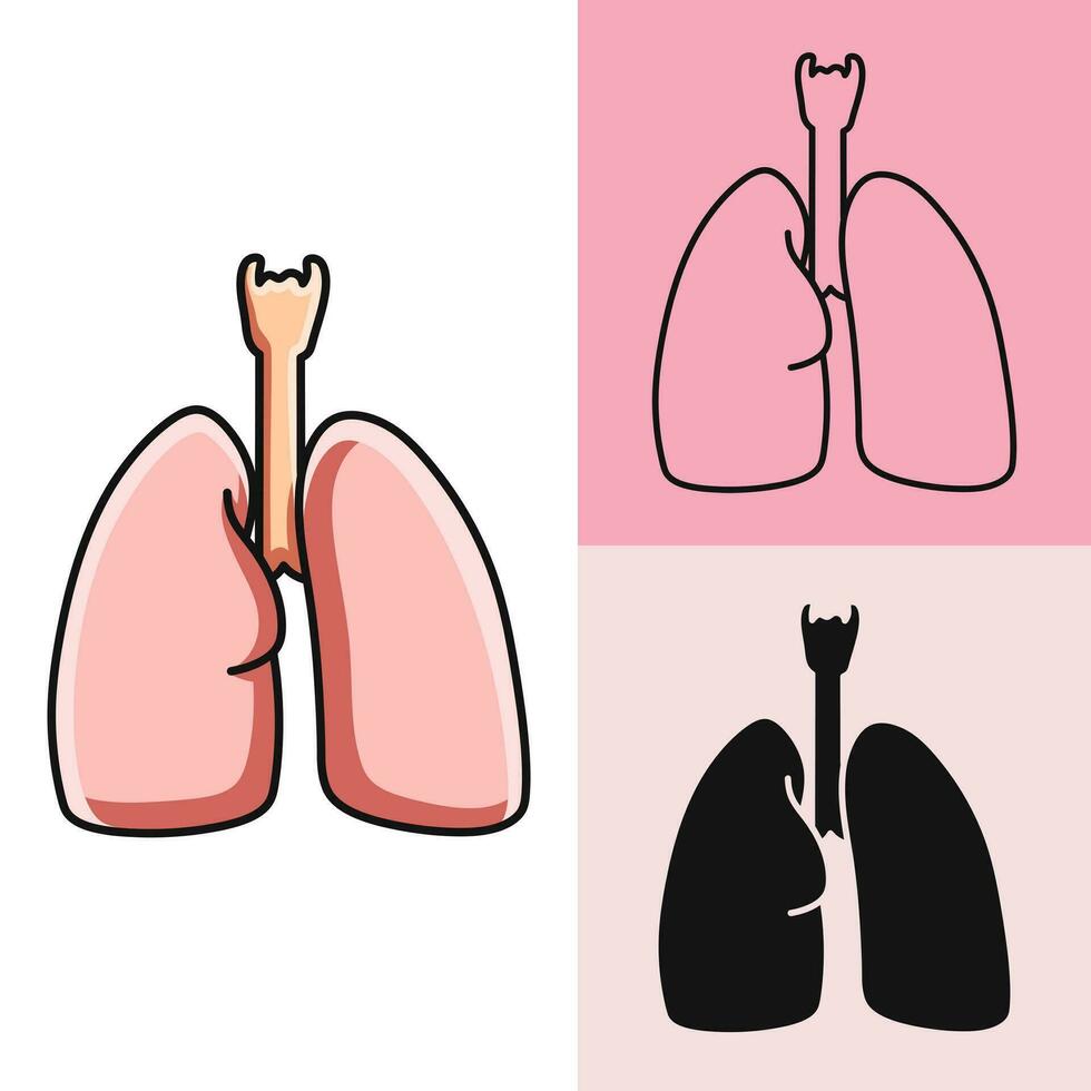 vrij vector, tekening illustratie van de menselijk longen logo vector