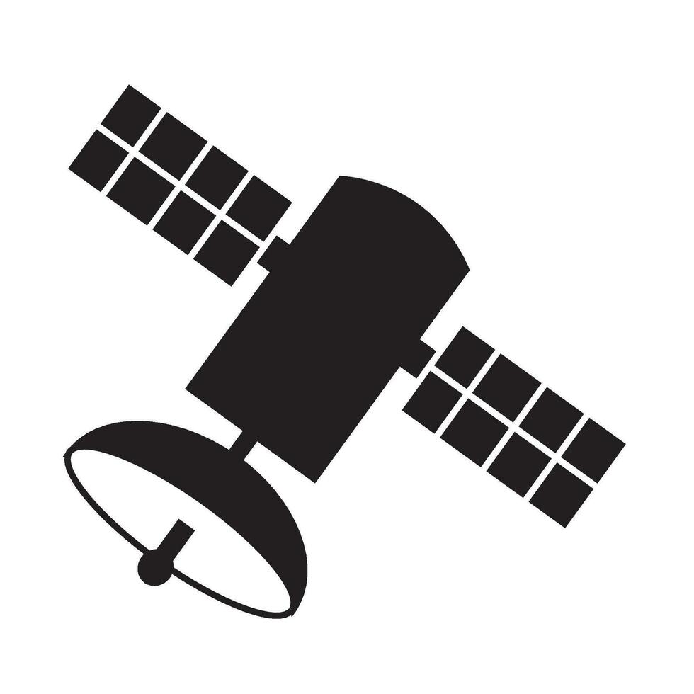 satelliet icoon logo vector ontwerp sjabloon