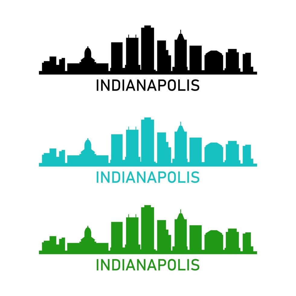 skyline van indianapolis op witte achtergrond vector