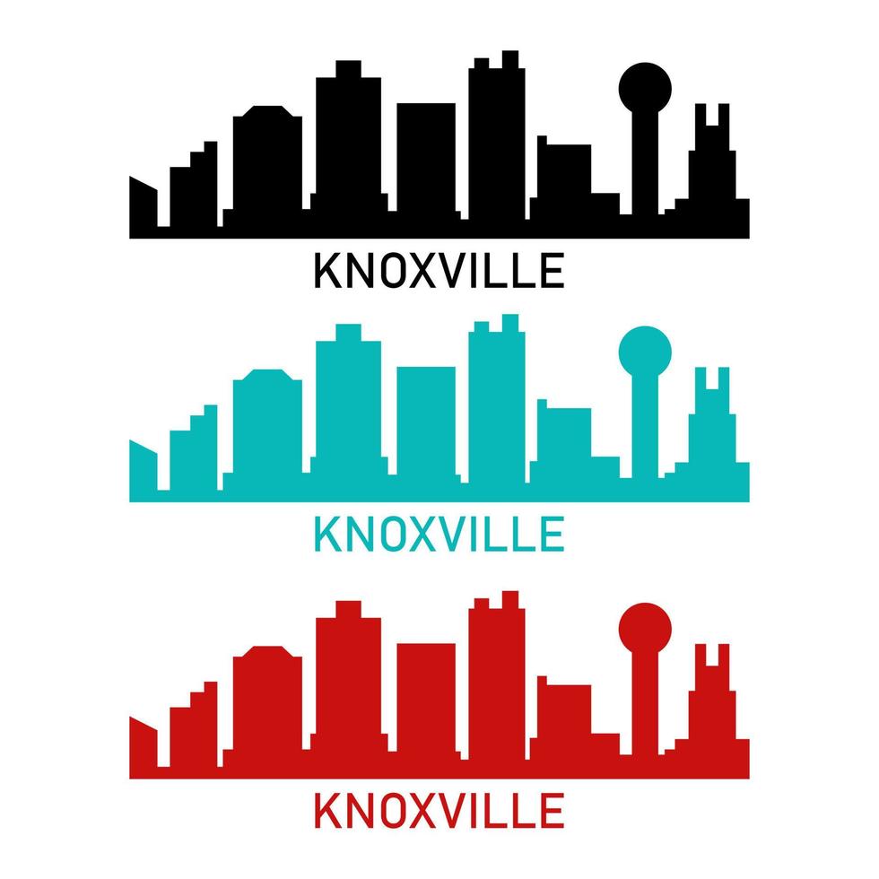 skyline van knoxville op witte achtergrond vector