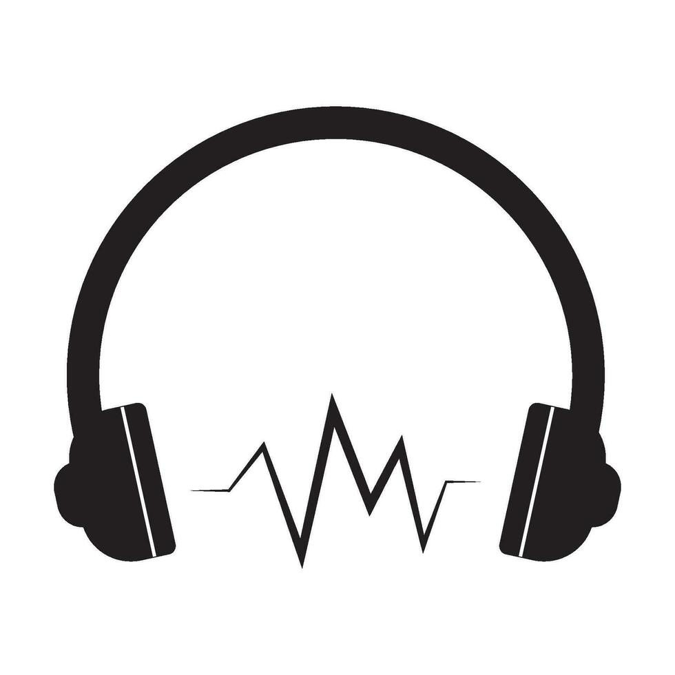 oortelefoons icoon logo vector ontwerp sjabloon