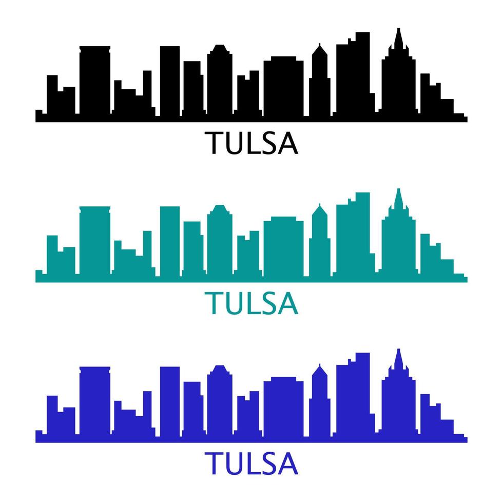 tulsa skyline op witte achtergrond vector