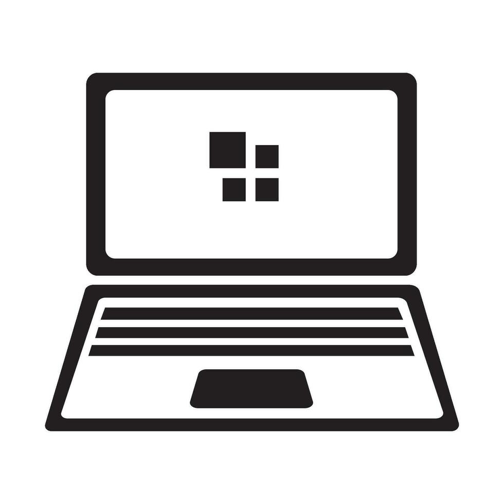 laptop icoon logo vector ontwerp sjabloon