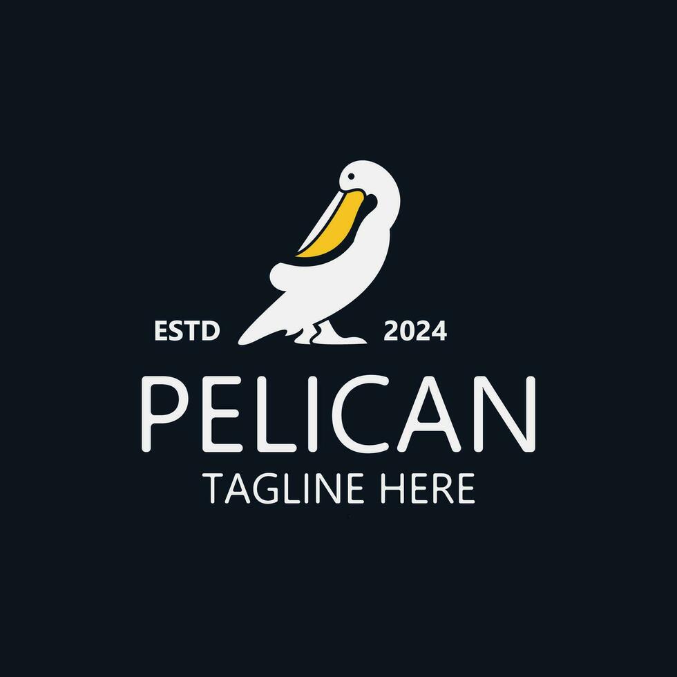 pelikaan vogel silhoutte wijnoogst logo vector illustratie sjabloon icoon grafisch ontwerp